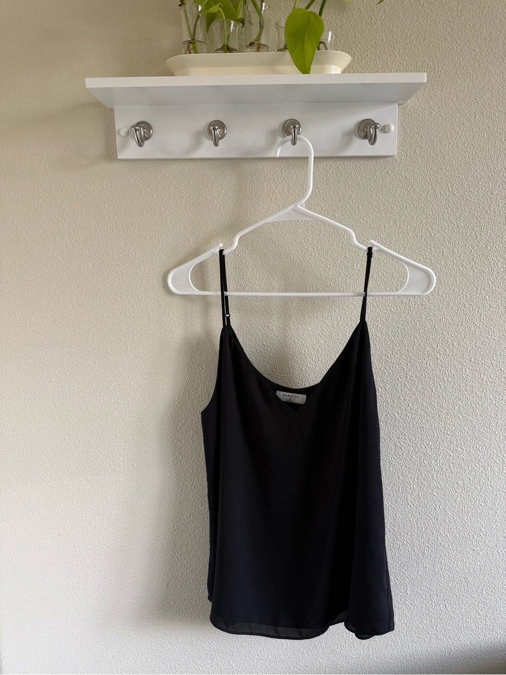 Babaton Black Spaghetti Strap V-Neck Cami